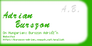 adrian burszon business card